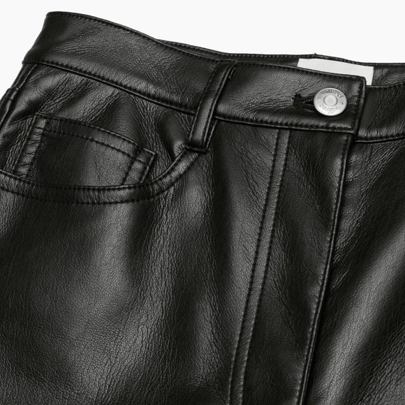 Aritzia Wilfred The Melina Pant, Black, 10, leather - Picture 3 of 5